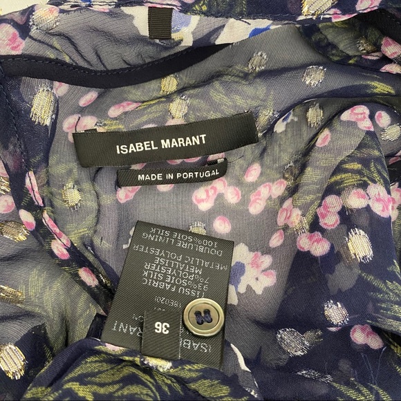 ISABEL MARANT silk Ruffled Floral Blouse - Picture 11 of 15